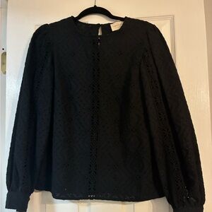 Sezane Black Lace Women's Top NWOT
